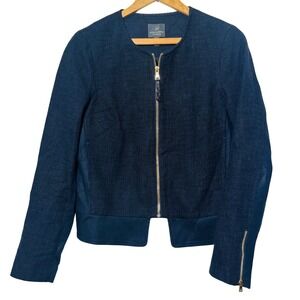 Adrianna Pappell Full Zip Black Blazer Zipper Sleeves | Size 10